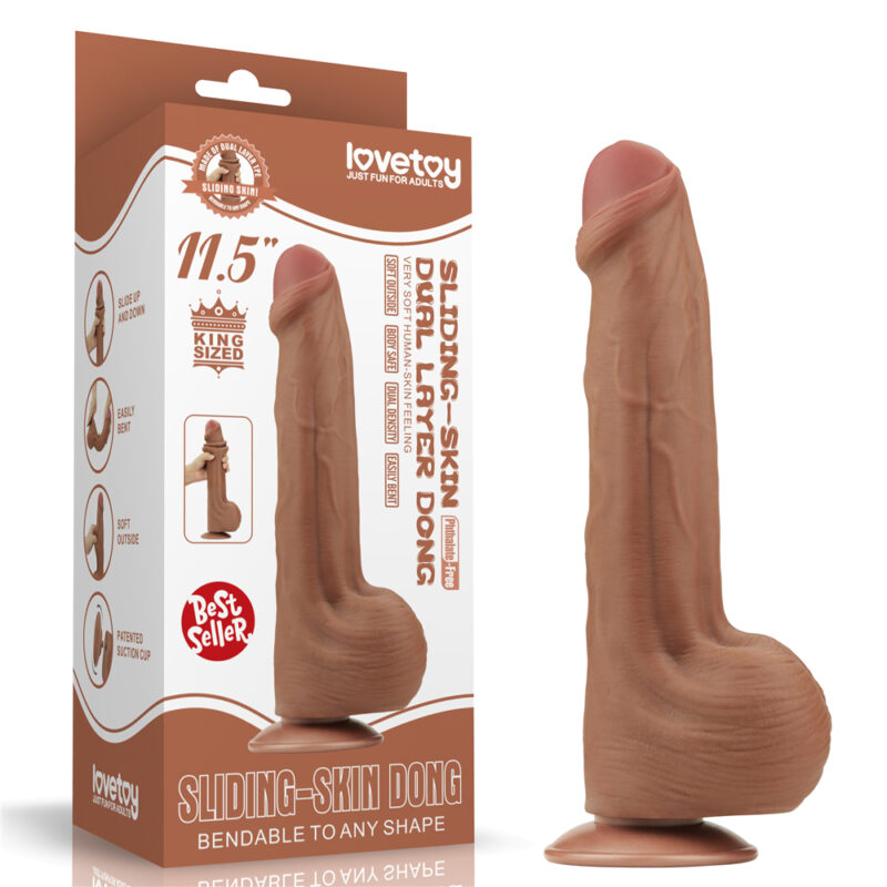 Creative water features and exterior 8 Consolador realista King Size 11.5'' LoveToy marrón