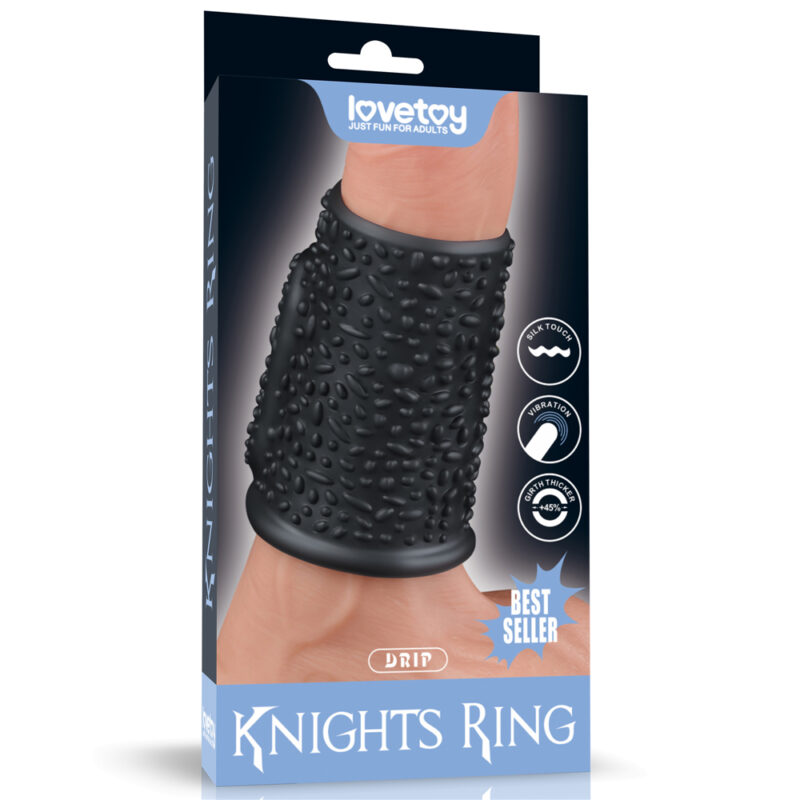 anillo vibrador Lovetoy Drip Knights Black para estimulación