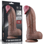 Consolador realista XXL Lovetoy 11 pulgadas silicona doble capa con base succionadora