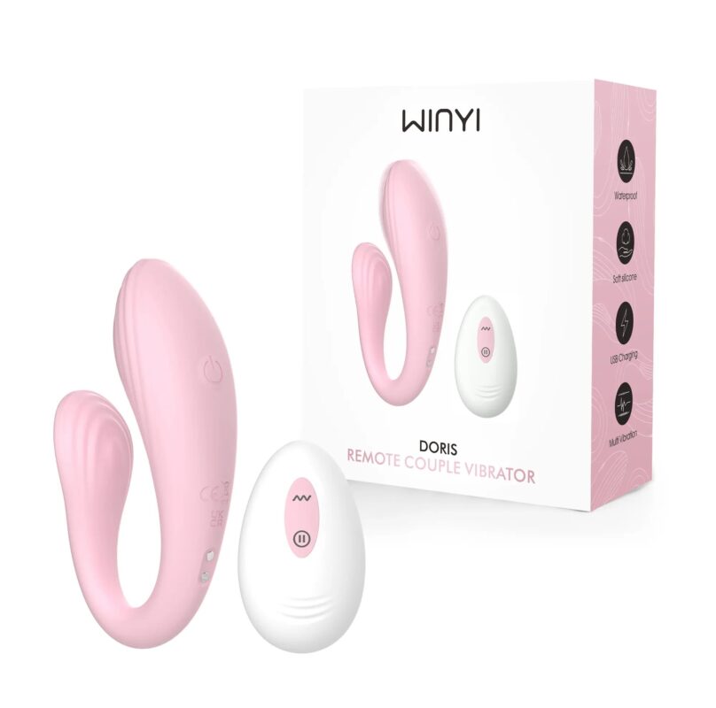 Vibrador de pareja DORIS de Winyi con forma en C, control remoto y 9 modos de vibración